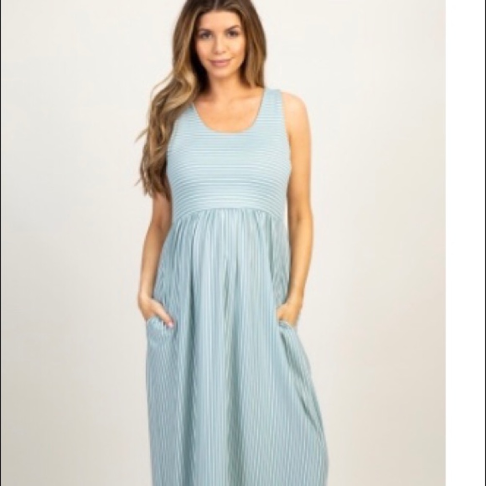 Maternity Striped Maxi Dress